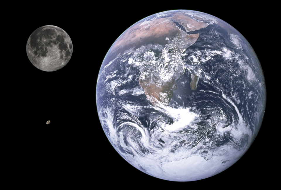 Moon and Earth